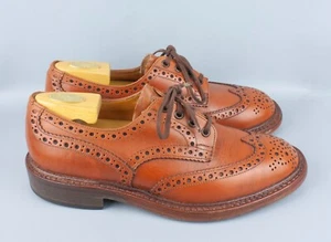 Trickers Keswick Brown Leather Derby Brogue Lace Up Shoes 7 1/2F UK 8 EU 42 US 9 - Picture 1 of 24
