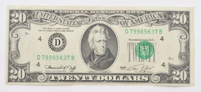 1974 $20 United States Federal Reserve Note - Green Seal - REV Misprint *3815 - Image 1 of 3