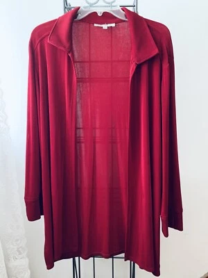 TRAVELSMITH Chaqueta Roja Slinky Cárdigan Top Cubre XLP XL P 44-46" Acetato Foto 1 de 4