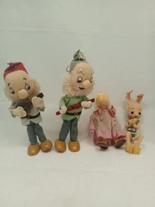 Lote: 4 Muñecas Escultura Suave Elfos Conejito Niña Herman Pecker Japón c1960s - Imagen 1 de 19