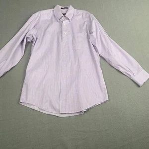 Kirkland Signature Men's size 15.5-33 Purple White Stripe Long Sleeve Shirt - Picture 1 of 10