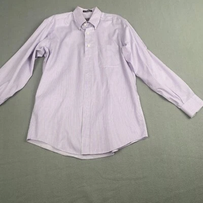 Kirkland Signature Men's size 15.5-33 Purple White Stripe Long Sleeve Shirt - Image 1 of 4