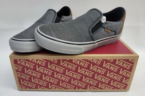 Scarpe da skate Vans Asher Deluxe in tessuto slip-on da uomo nero grigio - Foto 1 di 11