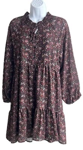 American Eagles Outfitters Floral Tiered Midi Dress Cottagecore Prairie New - Picture 1 of 15