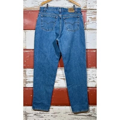 90s Vintage Levi's 545 Jeans Loose Fit Denim Blue Cotton Mens Size W38 L35 - Image 1 of 4