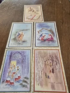 Vintage Christmas Cards Box Of 24 With Scripture Texts Four Different Designs - Picture 1 of 22