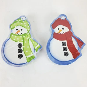 2 Barajas Muñeco de Nieve Forma Tarjetas Sombreros Bufandas Vacaciones Navidad Nuevo Sellado - Imagen 1 de 6