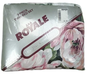 Set lenzuola matrimoniale Royal vintage USA cotone poliestere senza ferro floreale - Foto 1 di 3