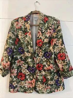 Chaqueta Blazer Koret Para Mujer Vintage Ligera Estampado Floral Talla Foto 1 de 4