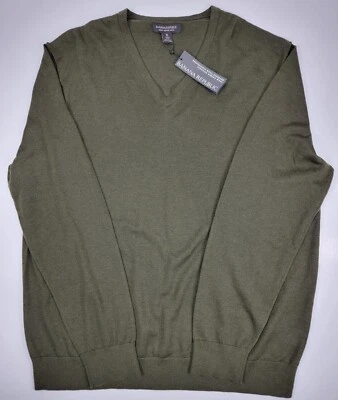 Nuevo Suéter Pullover Banana Republic Lana Merino Cuello en V Verde Oscuro Para Hombre XL NUEVO CON ETIQUETAS Foto 1 de 4