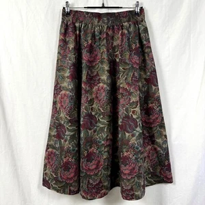Vintage Inseparables Skirt Sz 12 Multi Floral Tapestry Elastic Waist Maxi 90's - Picture 1 of 9