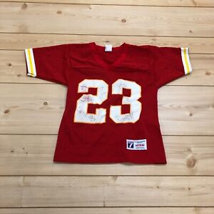 Vintage Logo 7 Red #23 Chiefs Short Sleeve PolyesterJersey Youth Size M