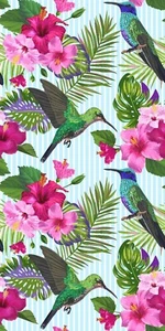 Microfibre beach towel, Sand free, Light Compact, Gift, Travel, Tropical holiday - Picture 1 of 5