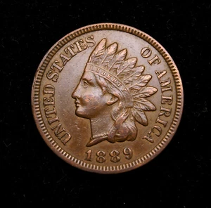 1889 Indian Head Cent AU - Picture 1 of 2
