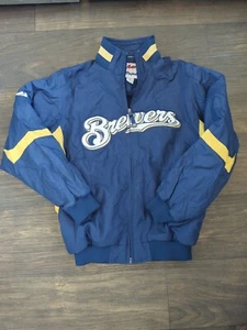 Majestic Milwaukee Brewers Youth taglia M, full zip, blu MLB - Foto 1 di 7