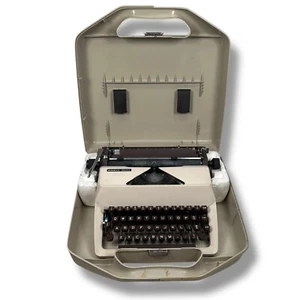 Vintage Facit 1620 Typewriter Writing Machine Rare Portable Beige w/ Case MCM - Picture 1 of 17