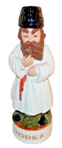Vintage Vodka Decanter Russian Man Figure Hand Painted Ceramic 11" tall signed - Picture 1 of 16
