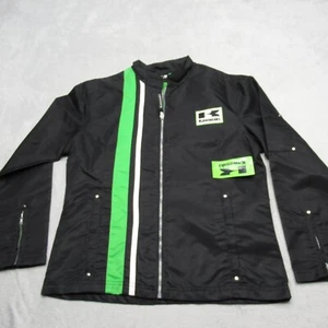Kawasaki Moto Jacket Womens Large Black Zip Lightweight Lined Full Zip Nylon NWD - Picture 1 of 16