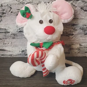 De Colección Fisher Price Puffalump Ratón Blanco Navidad Bastón de Caramelo Peluche Nylon Relleno - Imagen 1 de 11