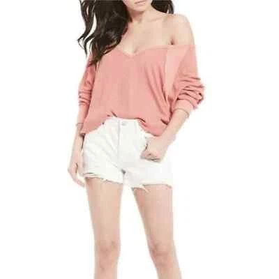 Топ маленький женский Free People Santa Clara Prairie розовый тепловой с v-образным вырезом большого размера - Изображение 1 из 4