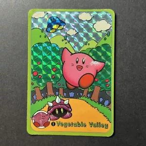 Kirby Carddass Rare Nintendo Amada Prism Vegetable Valley No. 1 Holo 1993 Damage - Foto 1 di 3