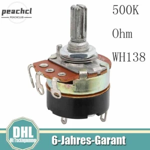 24mmx30mm Einzelner Linear Drehschalter Kohlenstoff Potentiometer 500K Ohm WH138 - Bild 1 von 3