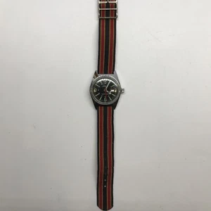 Wolbrook Herrenuhr Vintage Edelstahl mit Datum 24 Stunden schwarzes Ziffernblatt Automatik läuft - Bild 1 von 10
