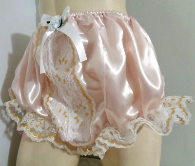 Adulto Sissy Marfil Azul Volantes Hombres Satinado Bragas Calzoncillos Bloomer Dress-up 34-48 Foto 1 de 4