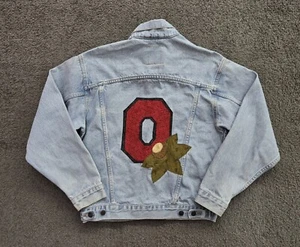 Ohio State Buckeyes Denim Jeansjacke Größe Small blau bestickt individuell OSU Y2K - Bild 1 von 12