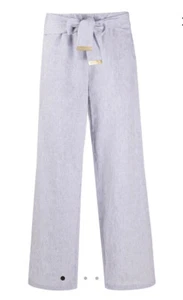 Michael Michael Kors tie-waist striped Linen Blend Pants Size 8 Look At All Pics - Picture 1 of 12