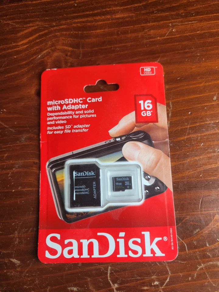 SanDisk Standard 16GB microSD Memory Card - NEW SEALED - Image 1 of 1
