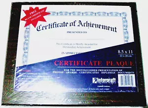 Intercraft Wood with Acrylic Cover Certificate Award Plaque - 8.5 x 11 NEW - Picture 1 of 5