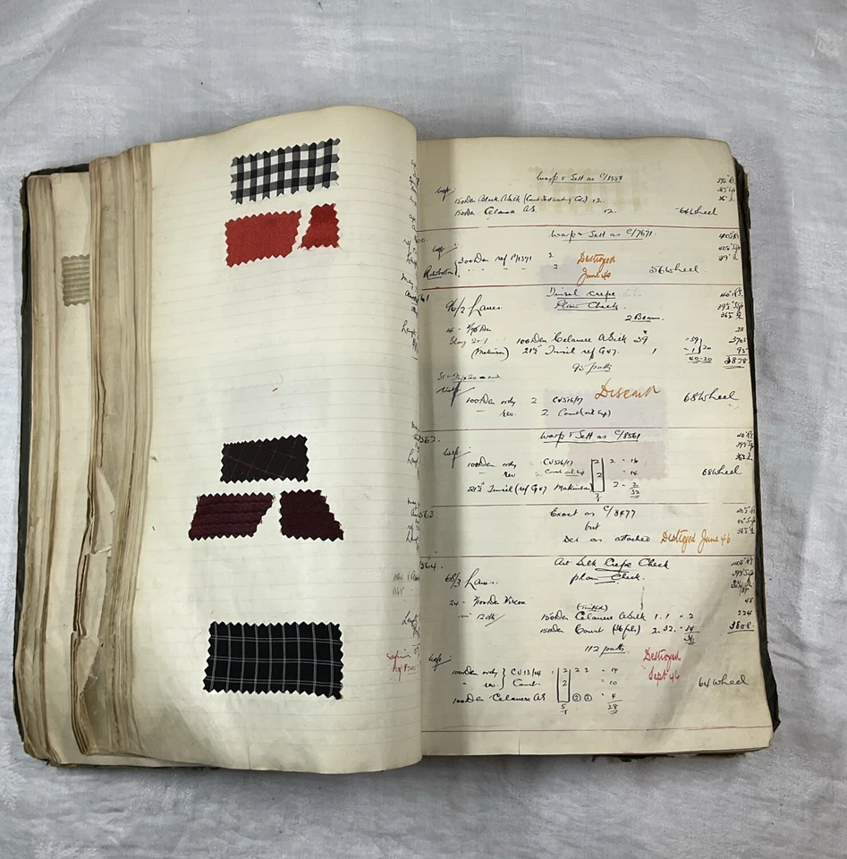 Vintage 30’s Textile Mill Fabric Sample Book Factory History Silk Sewing Fashion - Image 1 of 4