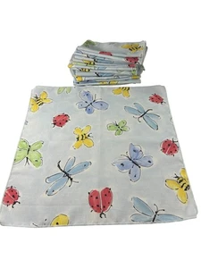 Lote 14 Servilletas de Mesa de Tela Mariposas Libélulas Ladybugs Abejas Verano Primavera - Imagen 1 de 6