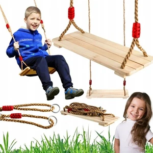 Kinderschaukel Erwachsene mit Höhe Outdoor 150kg Holz Schaukelsitz Schaukelbrett - Bild 1 von 18