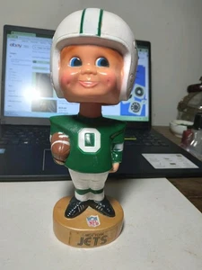 Vintage 1975 New York Jets Bobblehead NFL Football Sports Specialties Nodder NY - Picture 1 of 5