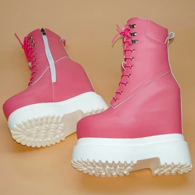 大码 41 码浅口鞋女式大码 40 皮革楔形高跟鞋雪地靴 — 第 1/4 张图片