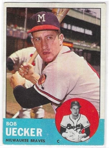 1963 Topps - Bob Uecker #126, Milwaukee Braves, Beautiful Card, Ungraded NM - Picture 1 of 2