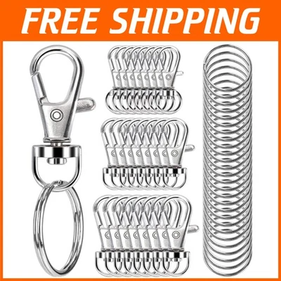 Silver Swivel Snap Hooks 1000 Pcs - Keychain, Lanyard Clips - Image 1 of 4