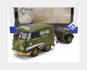 SOLIDO 1810901 VOLKSWAGEN - T1 VAN KOOL COMBI WITH TRAILER 1950 - GREEN - 1/18 - Foto 1 di 2