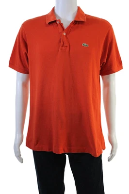 Lacoste Mens Short Sleeves Crew Neck Polo Shirt Orange Cotton Size 5 - Image 1 of 4