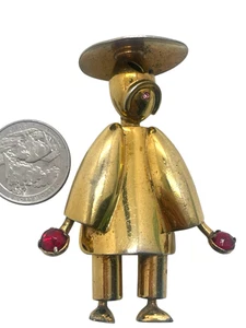Flora M.R Made In Argentine Figural Brooch. Argentinien Man - Foto 1 di 3
