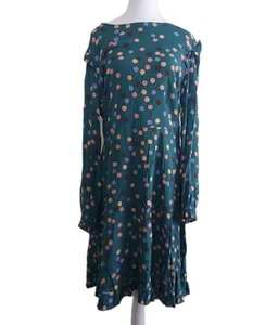 Princess Highway Sz 14 Jade Green Confetti Long Sleeve Zip Up Midi Dress - Picture 1 of 9
