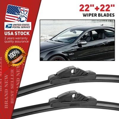 FOR Mercedes-Benz C280 2006-2007 C320 2004-2005 Windshield Wiper Blades 22"/22" - Image 1 of 4