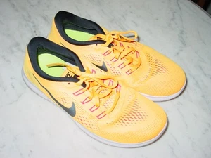 2015 Womens Nike Free RN Yellow/Black 831509-900 Running Shoes Size 8.5 - Picture 1 of 15