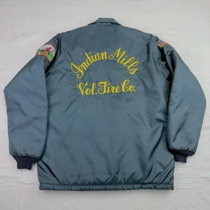 Chaqueta bombardero vintage del Departamento de Bomberos para hombre grande verde Indian Mills Fire Co. años 80 - Imagen 1 de 15