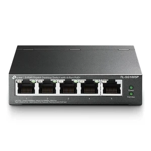 TP-Link 5 Port Gigabit PoE Switch 4 Port PoE 56W 802.3af Compliant Shielded - Picture 1 of 10