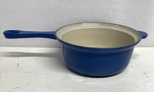 Le Creuset Blau Emaille Gusseisen #18 7" Soßenpfanne Langer Griff OHNE DECKEL Frankreich 2qt - Bild 1 von 7
