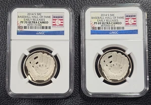(1) 2014-S CLAD Half Dollar Proof BASEBALL Hall of Fame NGC PF69  (1001) - Picture 1 of 2