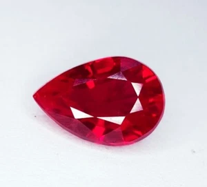 Transparent 6.42 Ct Natural Red Ruby Certified AA+ Quality Loose Gems Pear Cut - Picture 1 of 11
